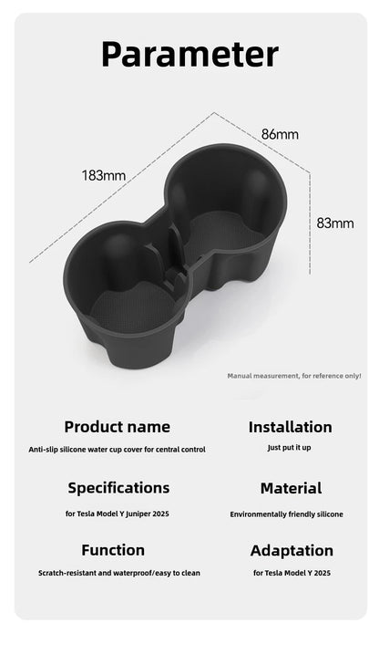 Tesla Model Y Juniper 2025 Silicone Cup Holder – Center Console Drink Bottle Rack for Front & Rear Seats Interior Accessory