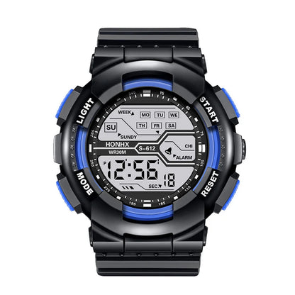 Men's Outdoor Sports Watch – Waterproof LED Military Digital Wristwatch with Luminous Large Screen