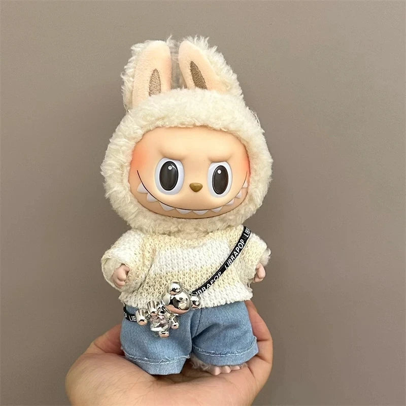 17cm Labubu Doll Accessories – Fashionable Clothing for V1/V2/V3 Labubu Dolls, Cute Toy Birthday Gift