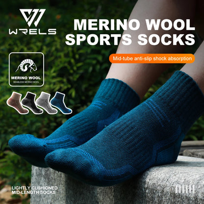 WRELS Merino Wool Thermal Socks – Winter Warm Compression Socks for Skiing, Hiking, Snowboarding & Climbing, Thick Merino Wool Sports Socks