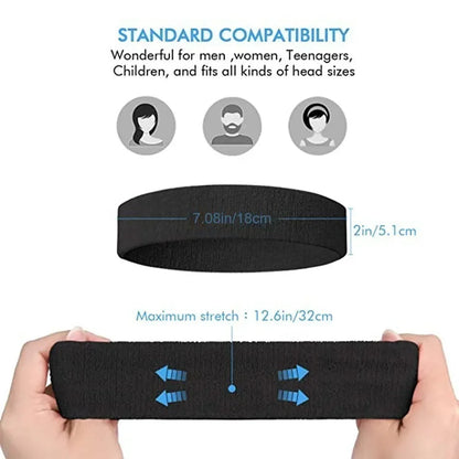 WOSWEIR Cotton Sports Headband - Elastic Sweatband for Basketball, Gym, Tennis & Fitness Activities