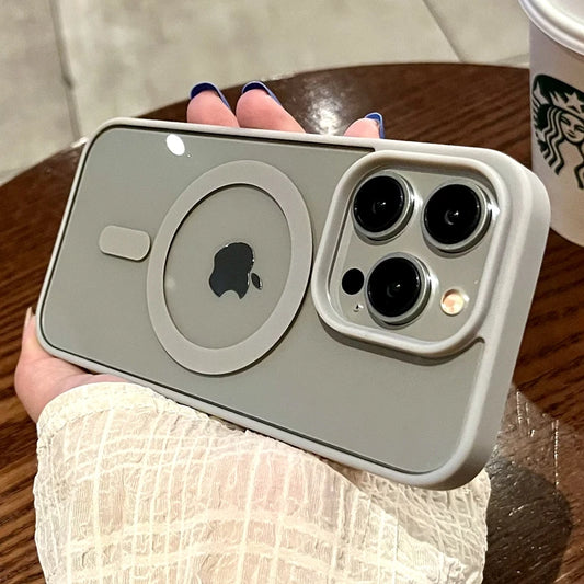 Luxury MagSafe Wireless Charging Transparent Case - Magnetic Bumper Protective Cover for iPhone 15 14 13 12 11 Pro Max Plus Mini