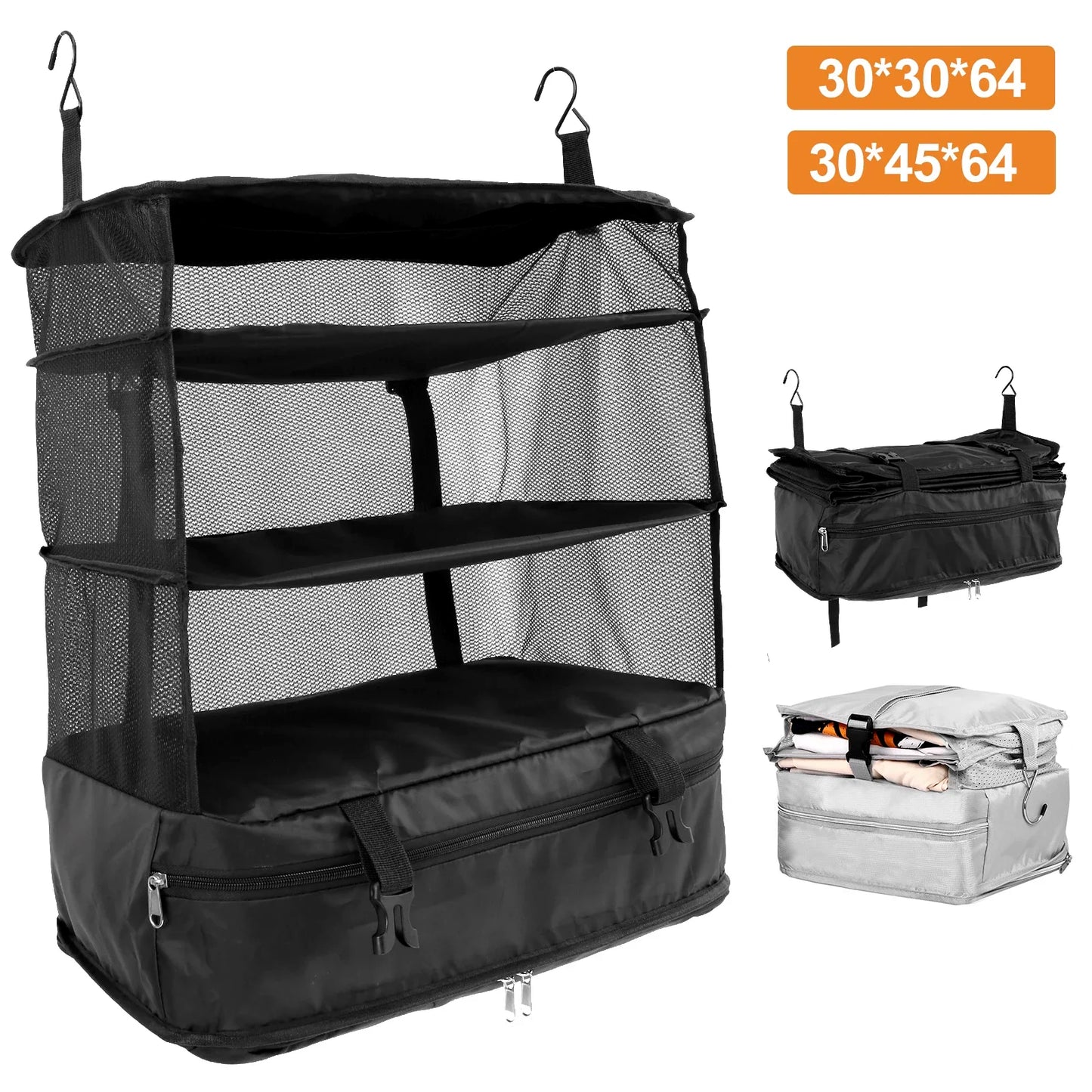 Travel Hanging Luggage Organizer | Large Capacity Foldable Clothes Storage & Garment Bag