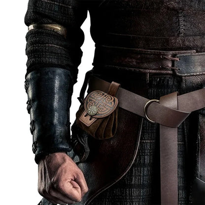 Steampunk PU Leather Fanny Pack for Men – Medieval Cosplay Waist Bag, Coin Purse, Hip Belt Bag