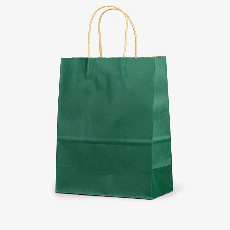 25/50pcs Brown Kraft Paper Gift Bags with Handles – Wedding, Birthday, Party Favor & Small Business Grocery Bags