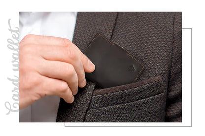 HUMERPAUL Men’s Pop-Up Card Holder – Crazy Horse Leather RFID Blocking Slim Wallet with Money Pocket & Metal Bank Card Case