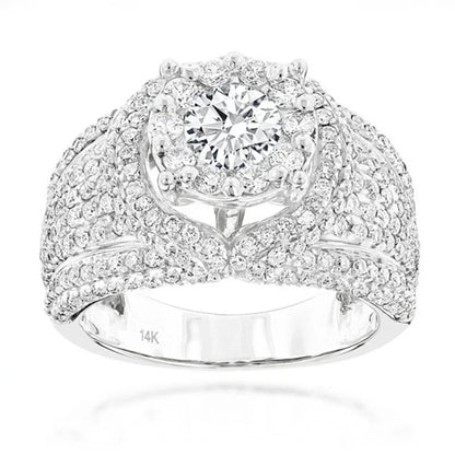 Hip Hop Iced Out Men Ring - Trendy Copper Pave CZ Geometry Jewelry with Bling Cubic Zirconia Design