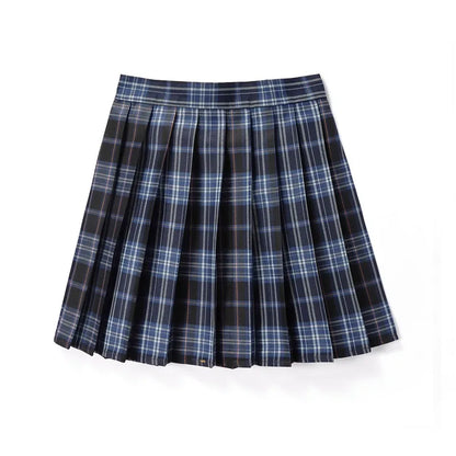 Women’s High Waist A-Line Skirt – Summer Harajuku Style Black Mini Pleated School Girl Uniform
