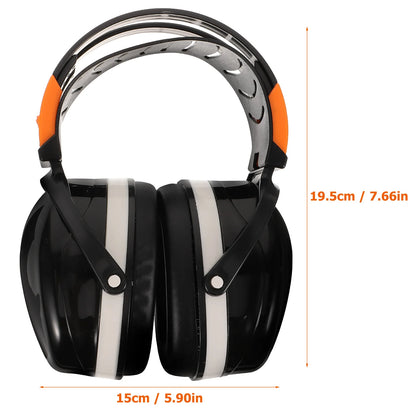 Adjustable Noise-Reducing Ear Muffs - Soundproof Industrial Hearing Protection Headphones in Black