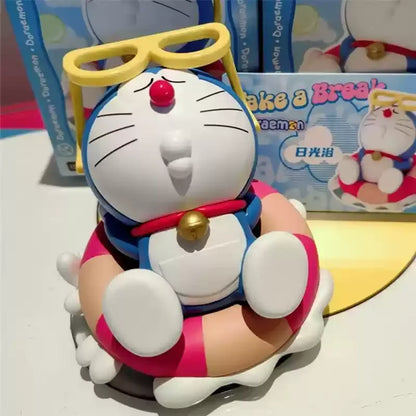 Genuine Doraemon Take a Break Series Blind Box Figures – Kawaii Anime Desktop Decor Toy, Room Ornament & Birthday Gift Collectible