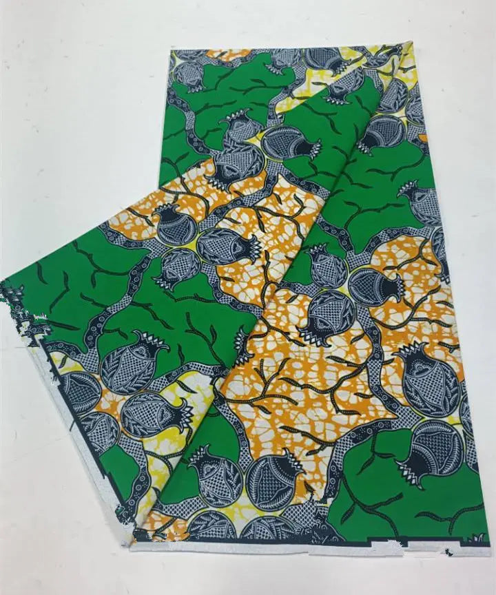 African Wax Print Fabric 6 Yards - Ghana Kente Design Ankara Kitenge Pagne