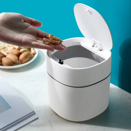 Mini Desktop Trash Can - Compact Plastic Waste Bin for Office, Bathroom & Home