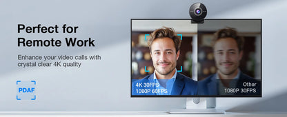 EMEET 4K Webcam with Microphone – 1080P 60FPS USB Mini Camera for Desktop & Laptop