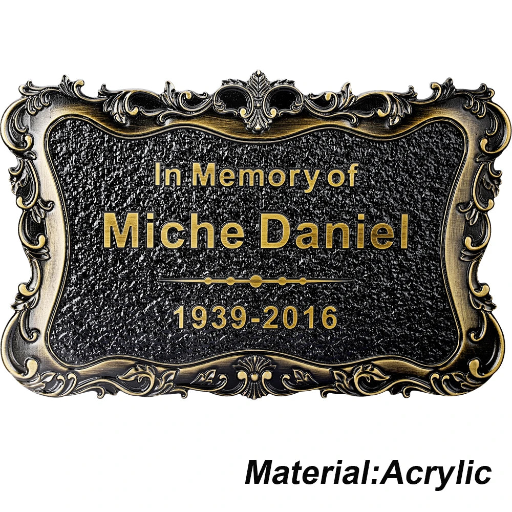 Personalized Memorial Plaque – Custom Engraved Grave Marker for Loved Ones or Pets (Dog & Cat), Remembrance Plaques
