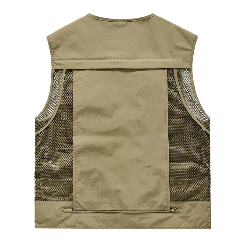 FGKKS Outdoor Leisure Vest Men's - Multi-Pocket Breathable Sports Coat - High-Quality Design for Men's Leisure Activities