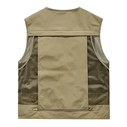 FGKKS Outdoor Leisure Vest Men's - Multi-Pocket Breathable Sports Coat - High-Quality Design for Men's Leisure Activities