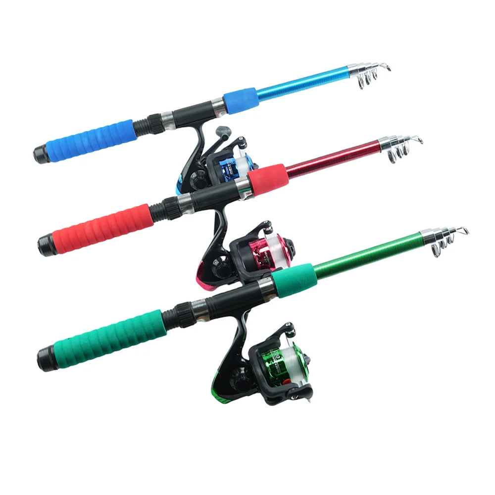 Fishing Pole Set – Full Kit with Telescopic Rod, Spinning Reel, Baits & Hooks, Portable Travel Fishing Gear