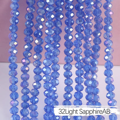 Austria Crystal Rondelle Beads - 2mm/4mm/6mm/8mm Faceted Glass Spacer Beads for DIY Jewelry & Bracelet Making