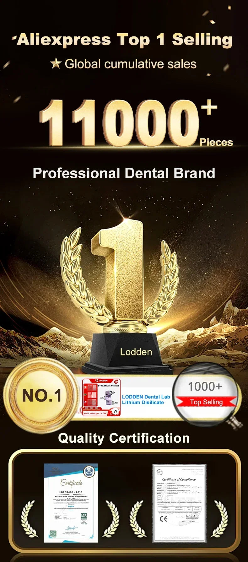 10pcs Lithium Disilicate C14 Glass Ceramic Blocks — HT/LT CAD/CAM Dental Lab Materials for Veneers & Dentistry