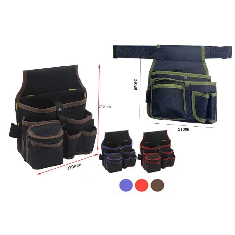 Multifunctional Tool Storage Bag – Electrician Toolkit Waist Pouch with Belt for Drill, Wrench, Screwdriver, and Hardware Tools – Organizer Bag