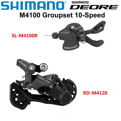 SHIMANO DEORE 10-Speed Groupset M4100 – Original Shifter SL-M4100-R & Rear Derailleur RD-M5120/ RD-M4120-SGS
