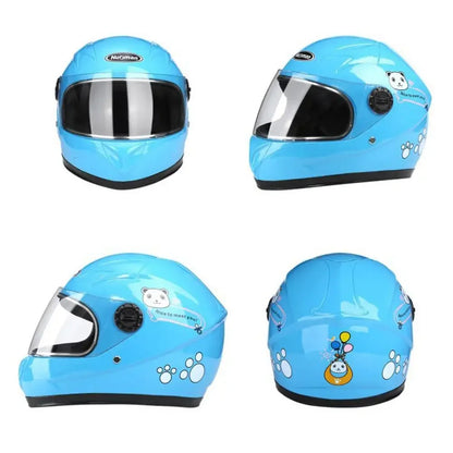 New Cute Children’s Full Face Helmet – Safety Bike & Motorcycle Helmet for Kids, Adjustable for Outdoor Sports, Four Seasons Protection
