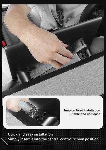 Hidden Under-Screen Storage Box for Tesla Model 3 Highland & Model Y 2024 LHD – Center Console Organizer Tray