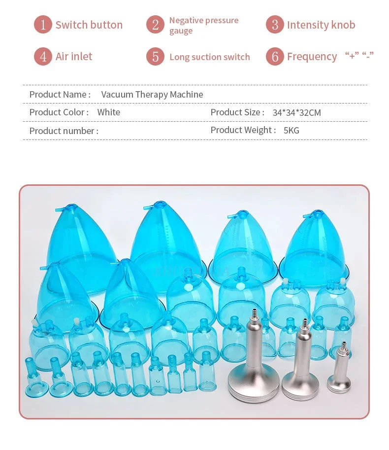 Vacuum Therapy Breast Massager Machine – Lifting & Body Slimming Chest Enlargement Pump Beauty Care Equipment