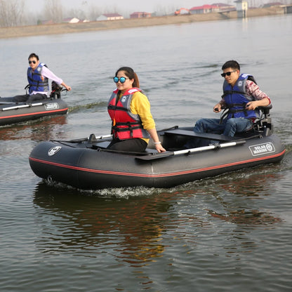 8.5ft Dinghy Boat for Adults – Widened Inflatable Fishing Kayak, Raft, Sport Boat with Paddles, Air Pump & Carry Bag