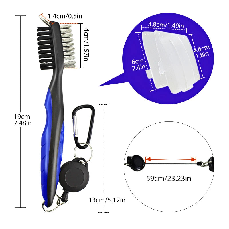 Golf Club Brush – 2-Sided Groove Cleaner Kit for Putter, Wedge & Ball, Golf Accessories