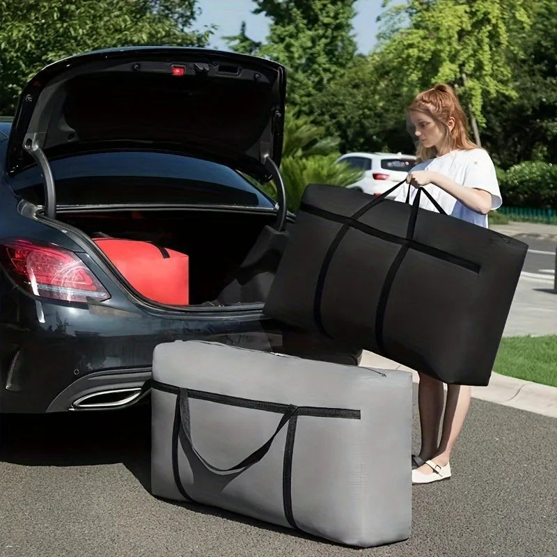 2-Pack Heavy Duty Moving Bags - Extra Large Zipper Storage Totes with Handles for Clothes, Dorms & Moving