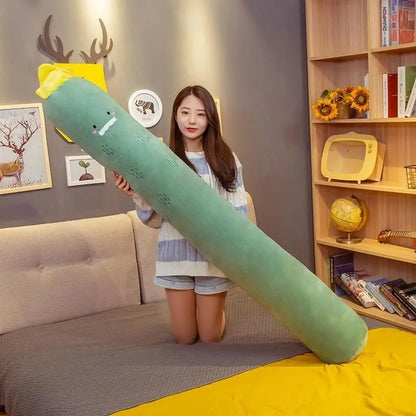 Cute Cylindrical Body Pillow – Soft Side Sleeping Pregnancy Pillow with Detachable Washable Cover, Long Cartoon Leg Gripper Pillow Gift