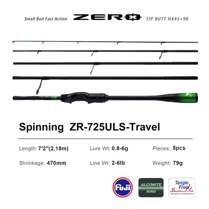 PURELURE ZERO UL Fishing Rod - Lightweight Carbon Spinning & BFS Rod for Trout and Bass