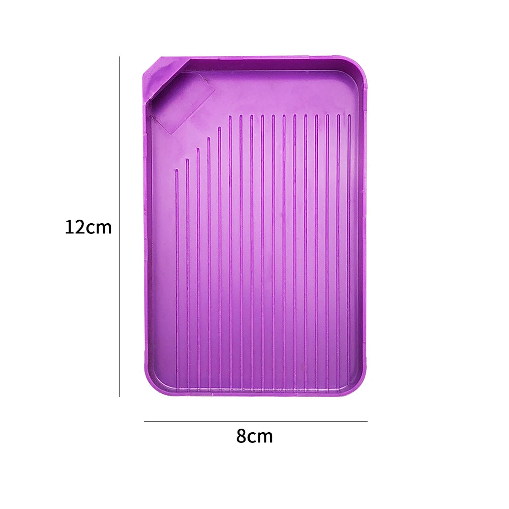 Large Capacity Diamond Painting Tray — Purple DIY Mosaic Art Craft Funnel Tool Accessory