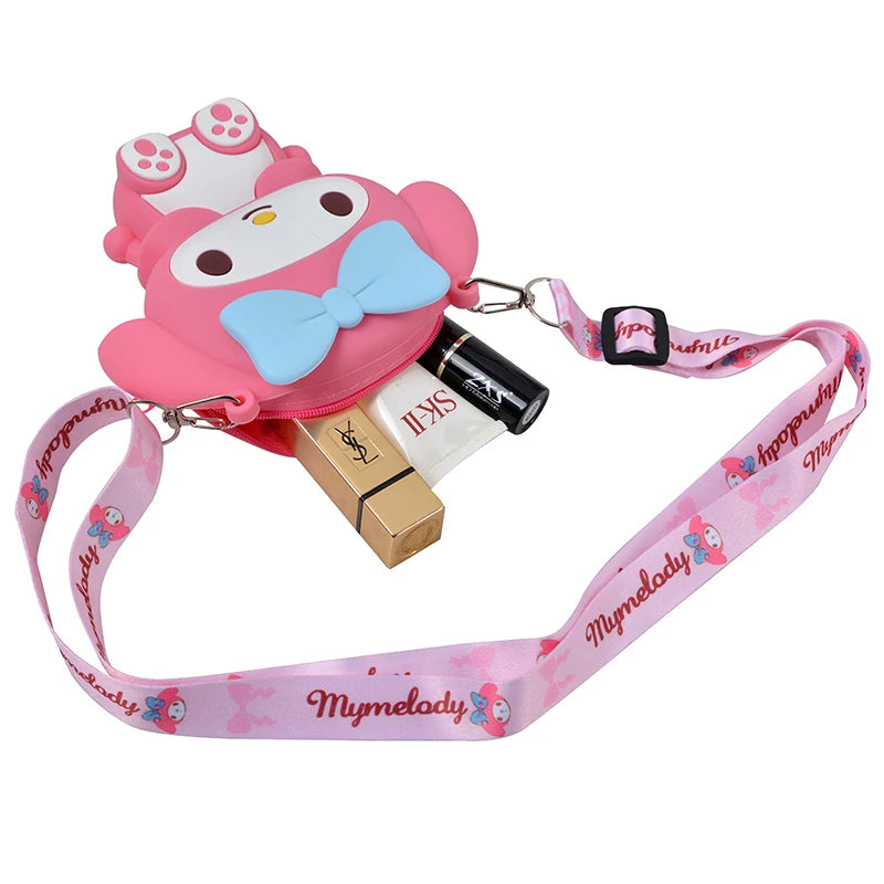 Sanrio Hello Kitty Princess Kawaii Fashion Bag: Small Silicone Storage Purse - Anime Cartoon Model Toys for Kids - Lovely and Unique Gift