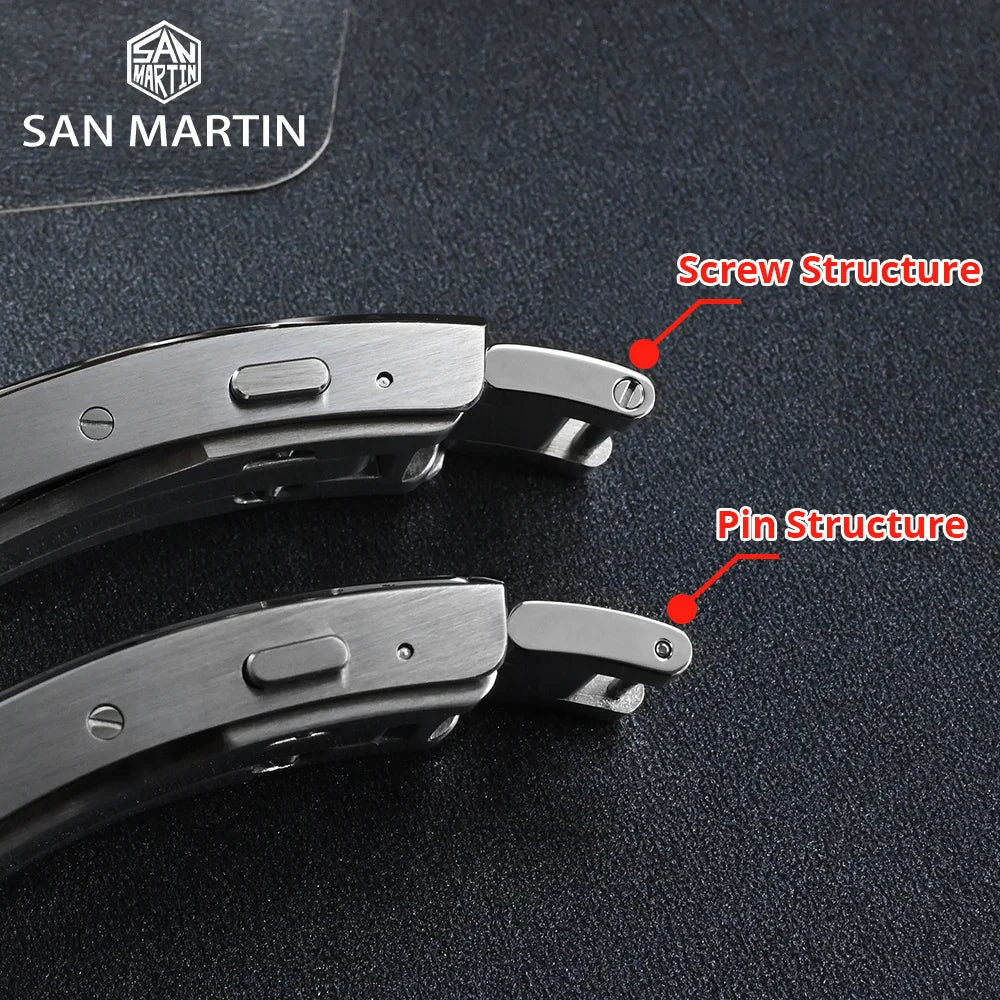 San Martin Fly Adjustable Clasp — 16mm Watch Bracelet Buckle Folding Clasp (Non-Universal)
