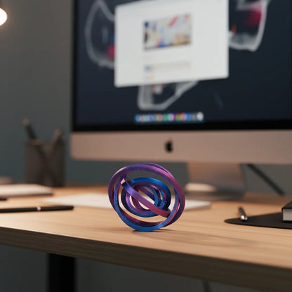 3D Printed Hex Ring - Colorful Rotating PLA Novelty Finger Ring & Desktop Toy