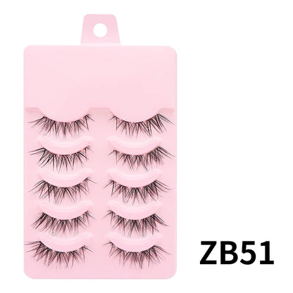 Manga Style Soft Natural False Eyelashes Wispy Thick Daily Wear Makeup Lashes