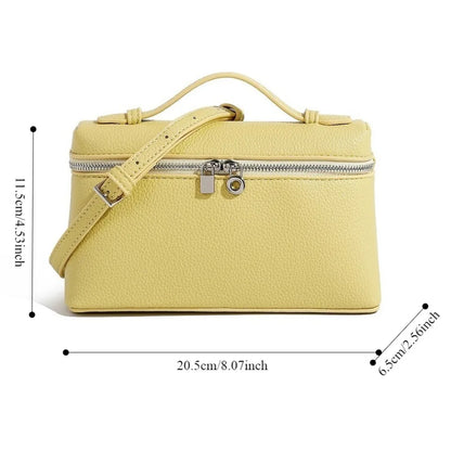 Lychee Grain Mini Shoulder Bag - Elegant Women’s Fashion Crossbody Handbag with Lunch Box Style Design