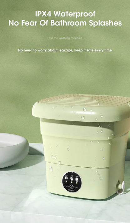 Folding Washing Machine Bucket – Portable Clothes & Socks Washer for Travel, EU/US/UK Plug