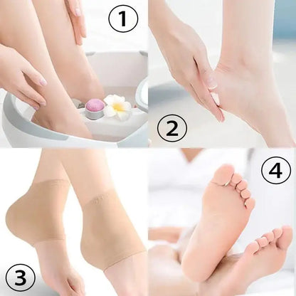 1/3/5 Pairs Silicone Heel Protectors – Anti-Crack Moisturizing Socks for Foot Pain Relief, Unisex, Black