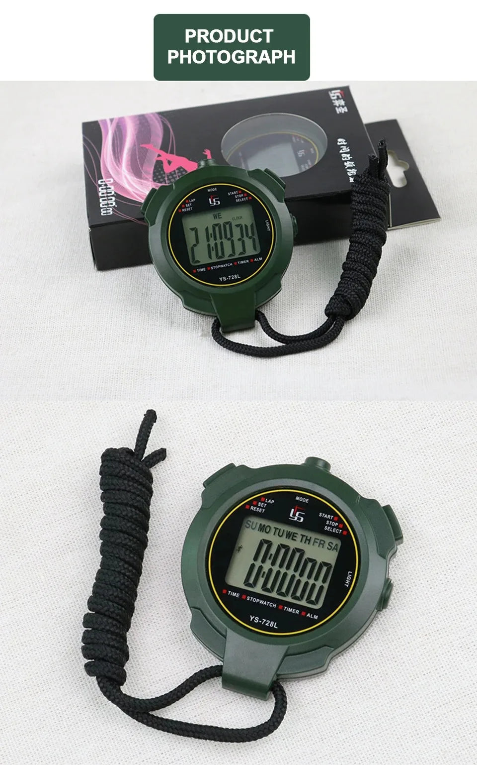30h Chronometer Handheld Pocket Stopwatch – 0.01s Accuracy Digital Sport Timer with LCD for Professional Use