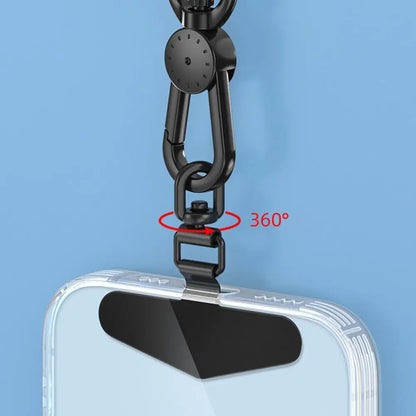 360° Rotatable Stainless Steel Phone Lanyard Clip Patch – Ultra-Thin Self-Adhesive Mobile Phone Tether Tab Holder for Case Strap Attachment