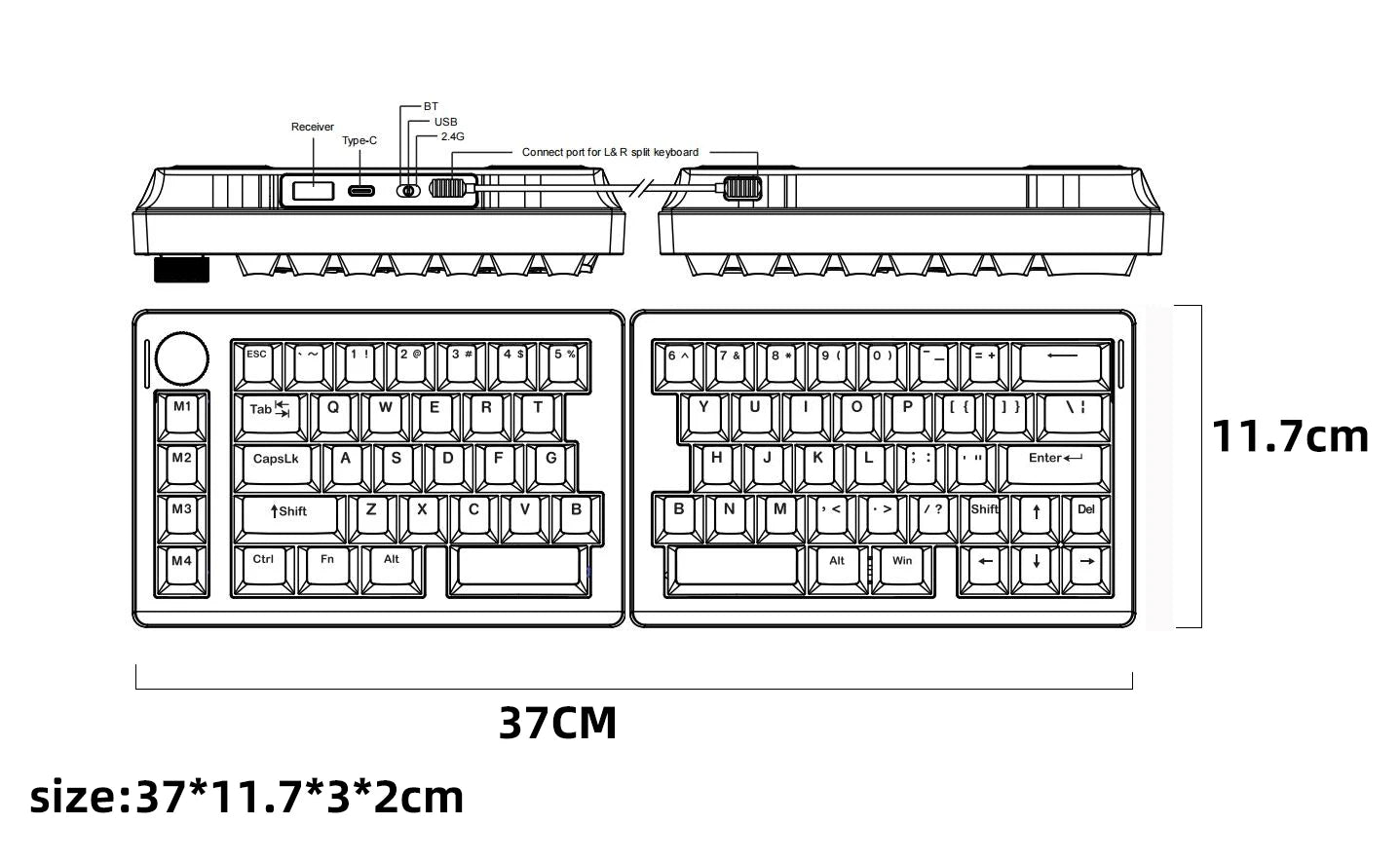 GMK70 Split Mechanical Keyboard Kit – Hot-Swappable, Ergonomic Customizable with QMK/VIA Support