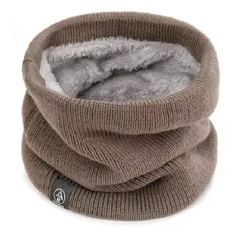 Women’s Winter Plush Woolen Scarf – Thick Fleece Neck Warmer, Knitted Muffler & Ski Mask