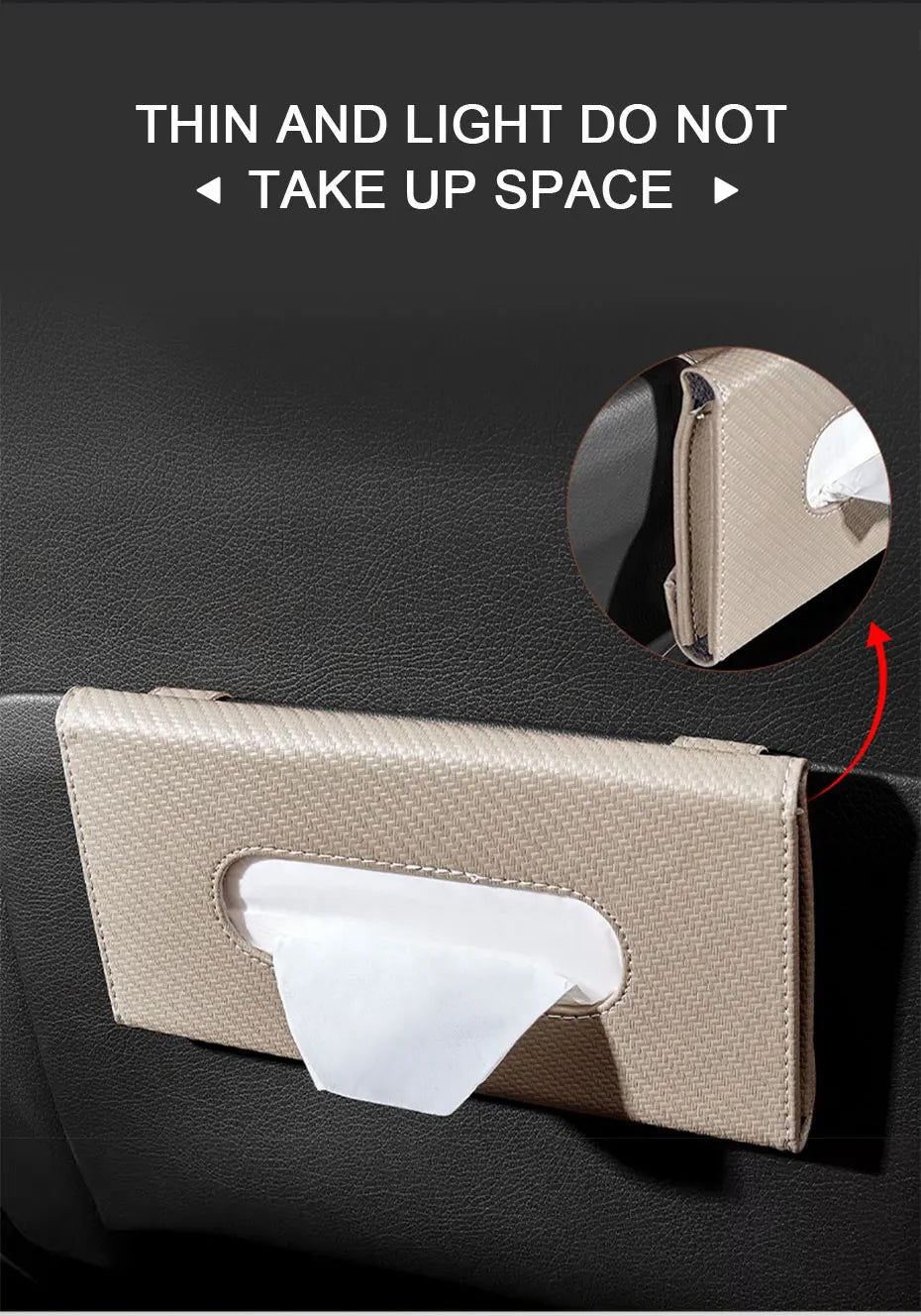SEAMETAL Car Sunshade Tissue Box – Universal Auto Interior Paper Towel Storage Bag with Carbon Fiber Sun Visor Design