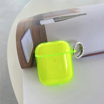 Fluorescent Candy Color Earphone Cover for Apple AirPods 1/2/3/4 & Pro 3 — Crystal Clear Soft TPU Transparent Protective Case