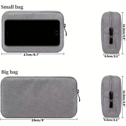 Digital Portable Organizer Case – Travel Storage Bag for Headphones, Chargers, USB Cables & Accessories