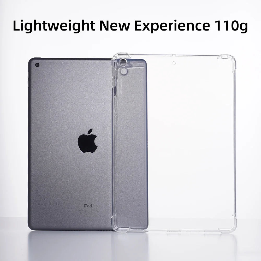 Transparent TPU iPad Case - Protective Cover for iPad Air 11 M2, Pro 11/13 M4, 7th–10th Gen, Air 3–5 & Mini 6