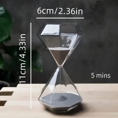 5-Minute Diamond Hourglass Timer - Decorative Sand Timer for Indoor & Outdoor Use